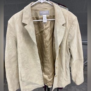 Liz Claiborne Collection beige suede jacket XL